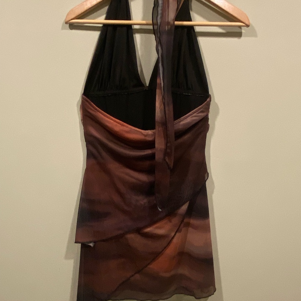 Brown and Black Halter Dress